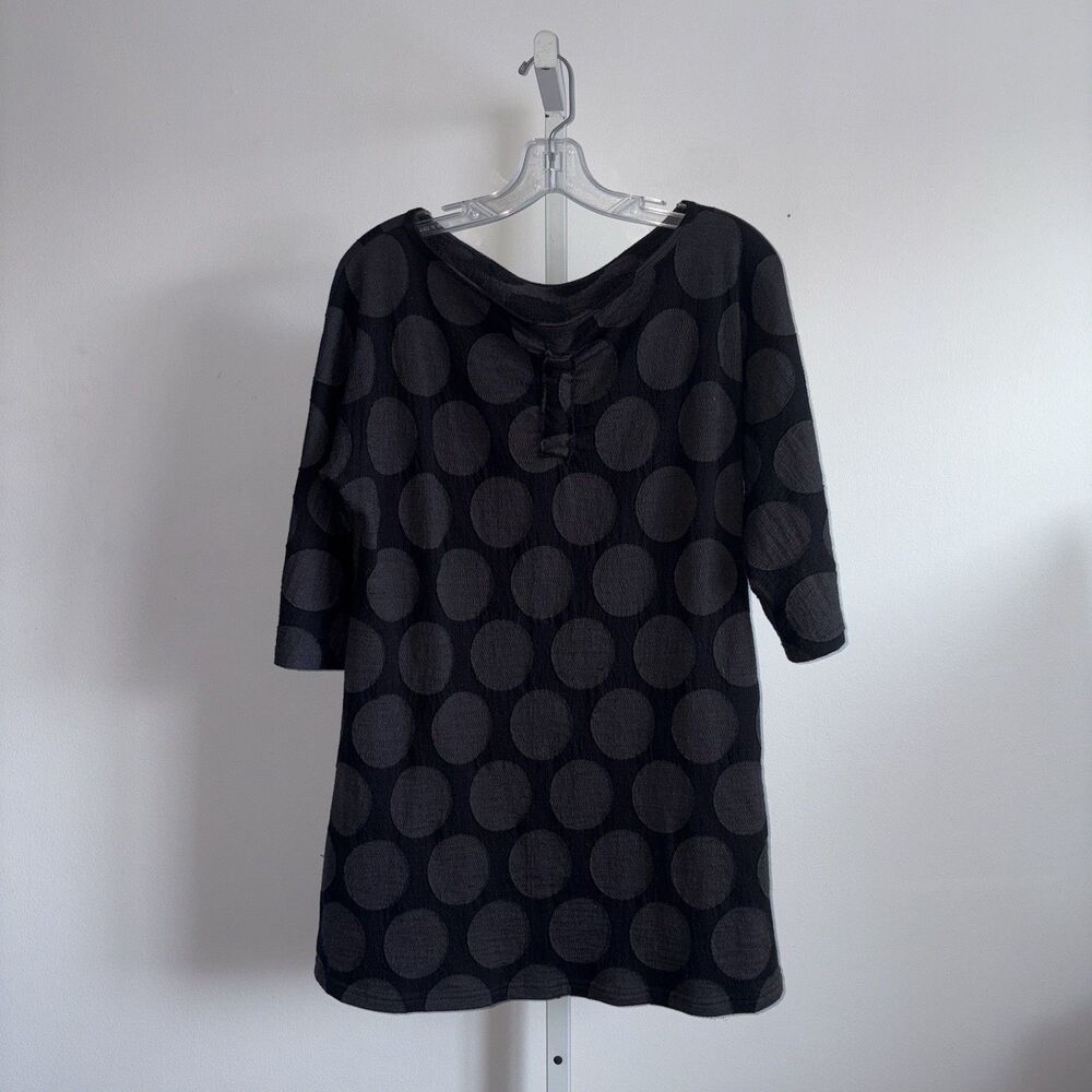 Babette Polka Dot Wool Blend Knit Tunic Top Size Medium Art To Wear Stretch